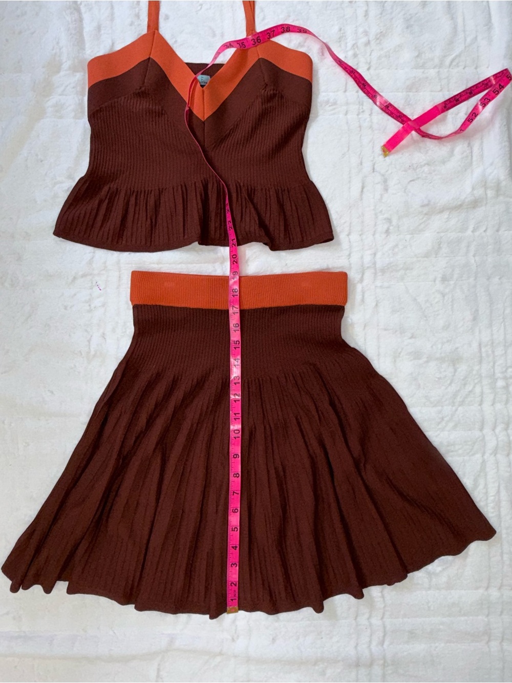 Eva Franco Ribbed Knit 2PC Skirt Set S Ruffled - Picture 10 of 10